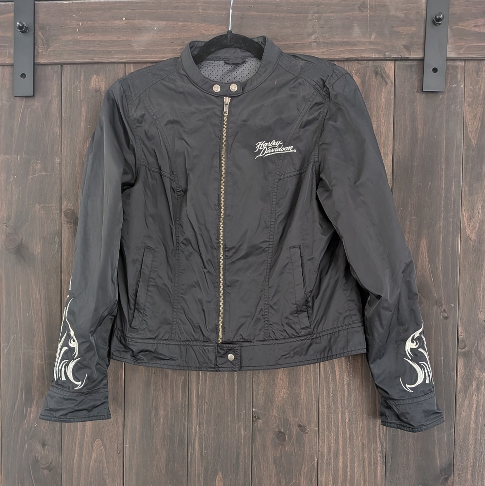 Harley-Davidson Women’s Black Moto Cross Jacket Studded Size L